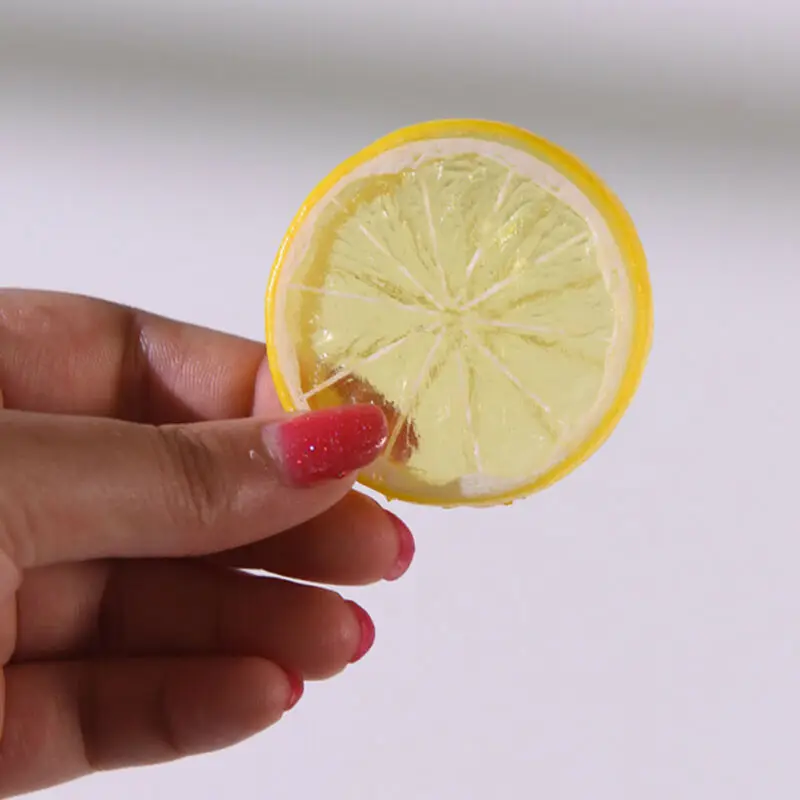 10pcs Fake Lemon Slice Foam Artificial Fruit Simulation Lifelike Home Decoration