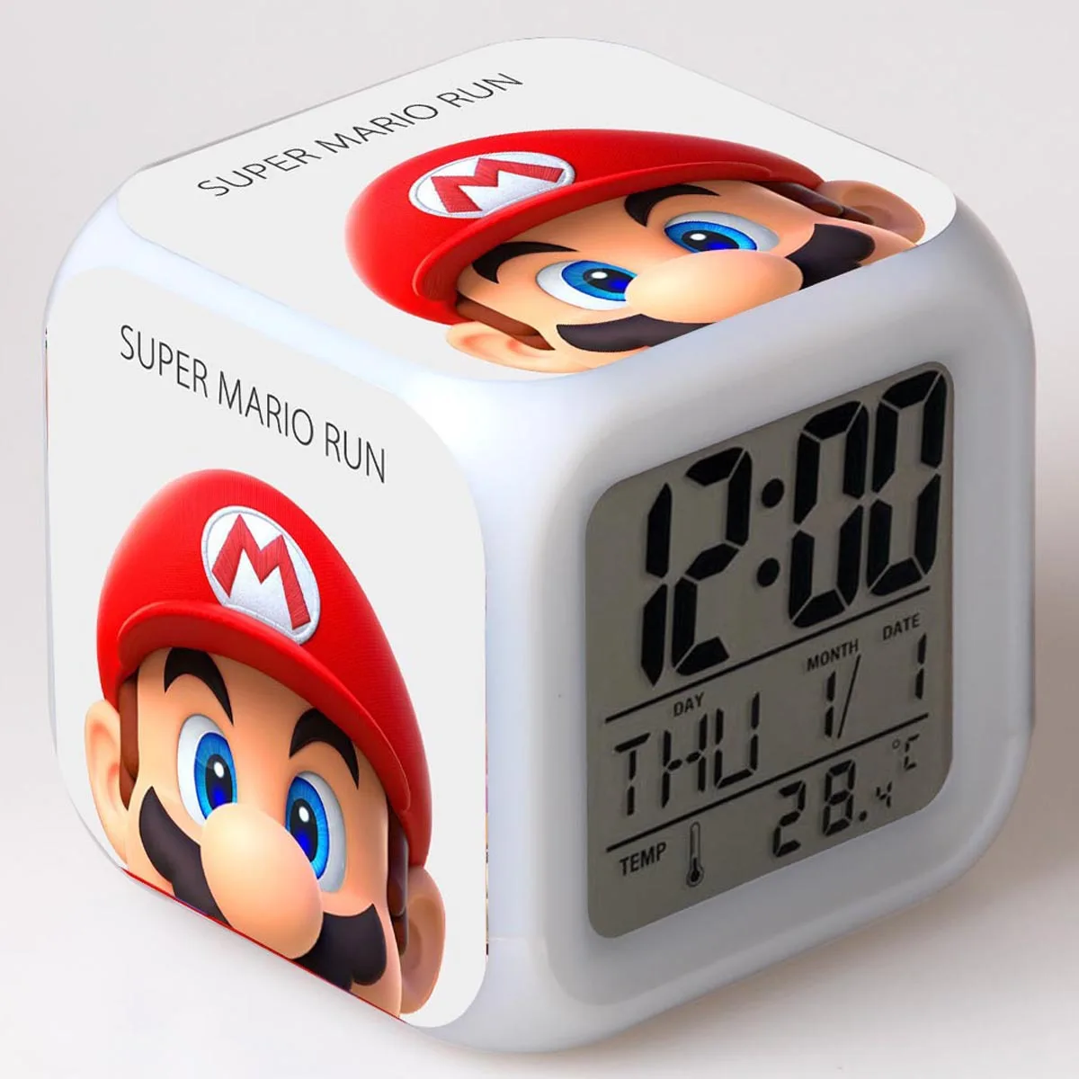 Лучшие продажи продуктов детский будильник светодиодный Изменение цвета освещения Super Mario Bros цифровые часы детские игрушки wekker reveil - Цвет: 4