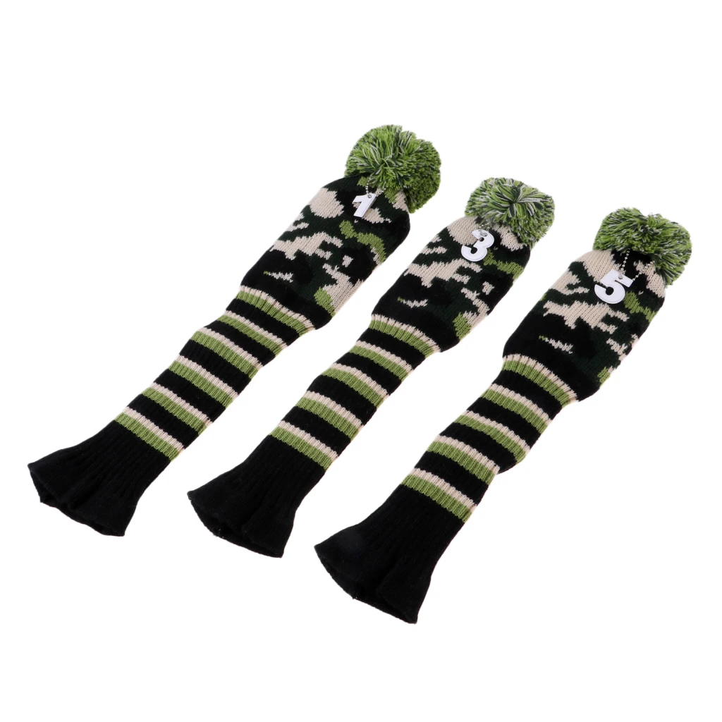 Комплект из 3 предметов для головных уборов Vintange Pom Sock Cover 1-3-5 для водителя Fairway Woods