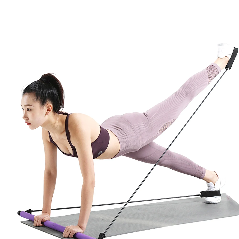 Portable Elastic 2 Foot Loops Lightweight Trainer Pilates Bar Stick