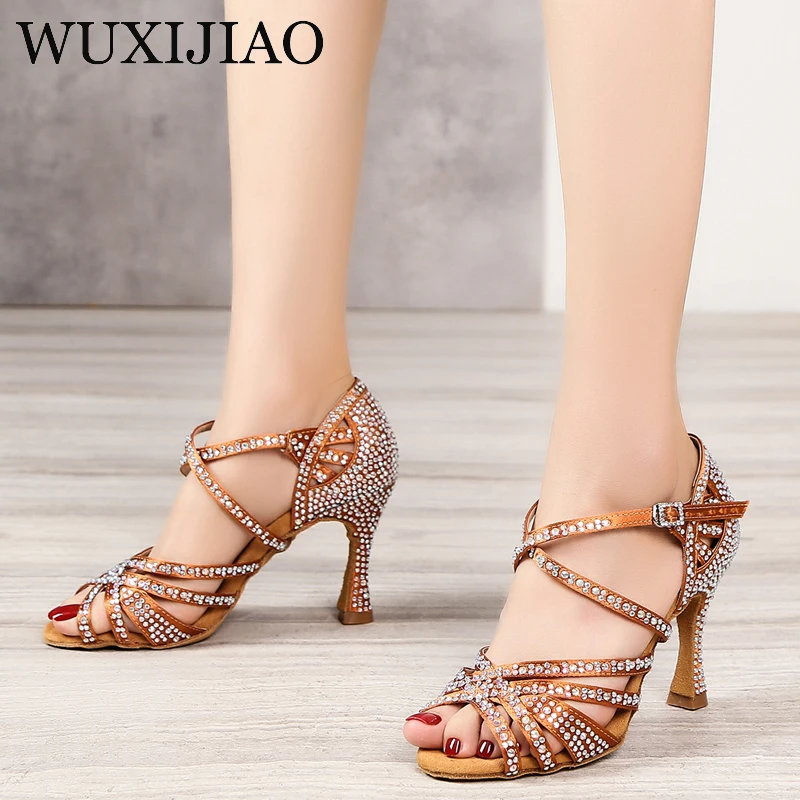Latin dance shoes ladies Cuban high heels 9 cm salsa dance shoes