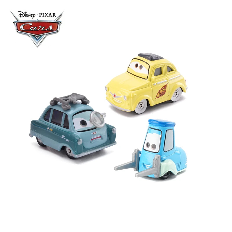Pixar Cars 2 3 Lightning McQueen Professor Z Luigi Guido Cruz Mater 1:55 Diecast Metal Alloy Model Car Boy Toy Kid Gift