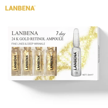 

LANBENA 7 Days 24K Gold Retinol Ampoule Serum Anti-Aging Wrinkle Lifting Firming Remove fine lines Moisturizing Nourishing