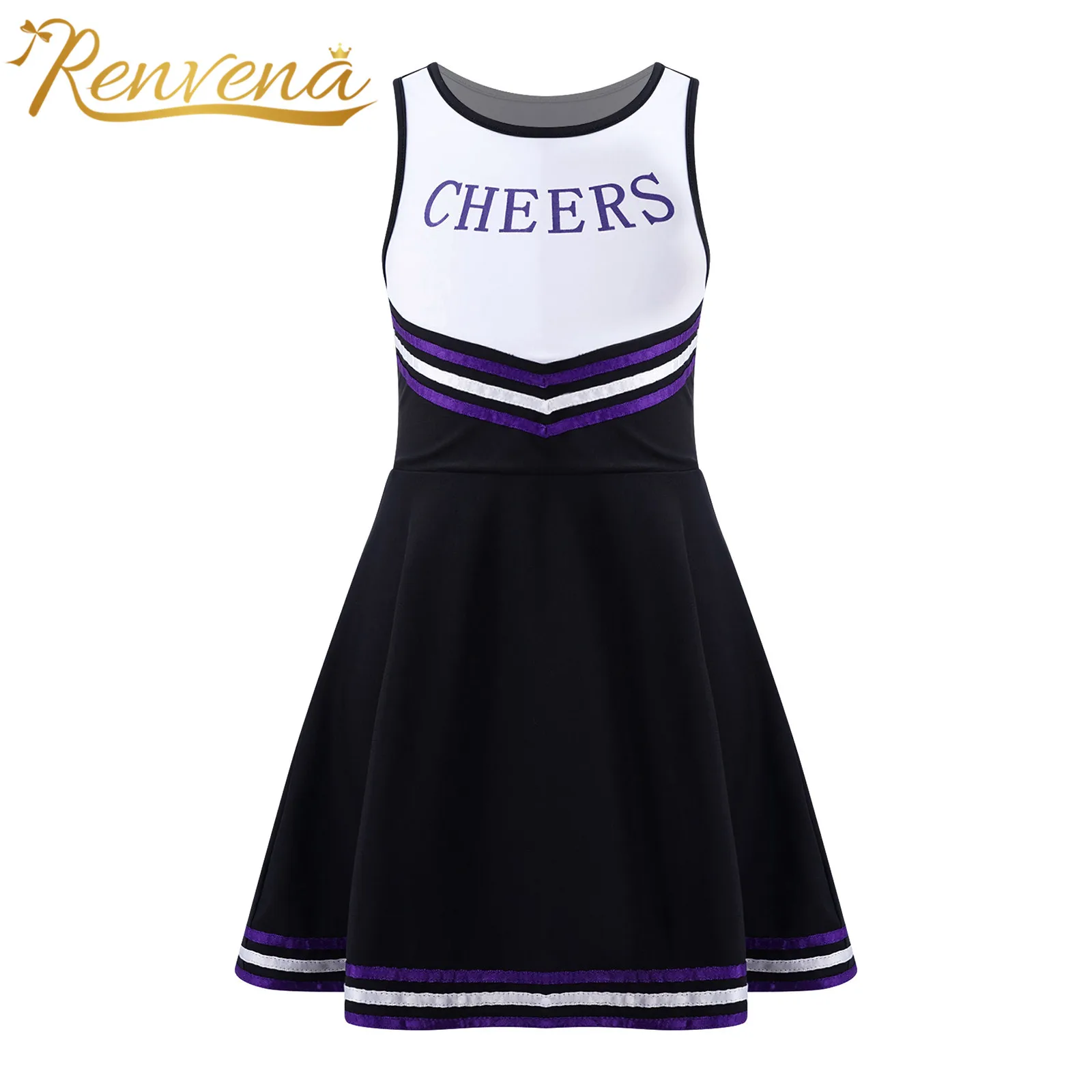 Детское платье-чарлидинг для девочек карнавальный костюм косплея на Хэллоуин