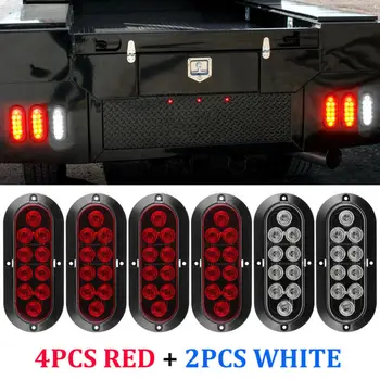 

6Inch 12V 10LED Stop Turn Tail Light Backup Reverse Truck Trailer Lamp 4 Red+2 White Brand New And High Quality