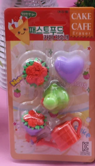 1PACK Милые Kawaii животные еда для девочек макияж шары овощи десерт карандаш школьные ластики офисные принадлежности резиновый ластик подарок для детей - Цвет: 1PACK