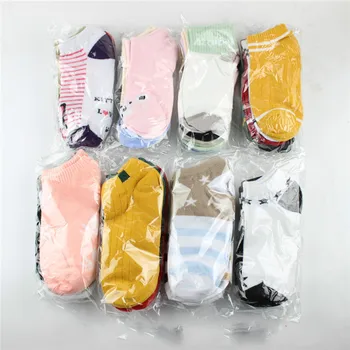 

Size 34-39 Kawaii Women Socks Happy Fashion Ankle Funny Socks Women Fruits Cute Happy Art Invisible Sock 5 Pairs Spring Summer