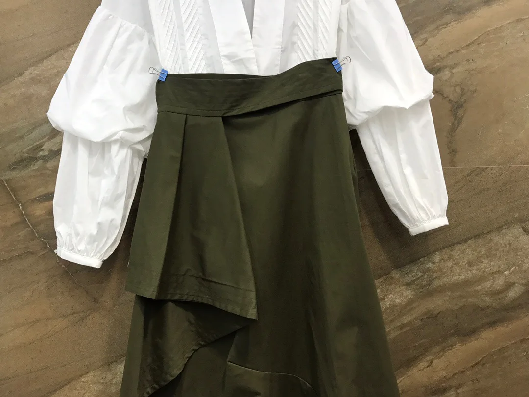 New Autumn Sexy and Elegant Two-piece Dress with Commuter Style and Outer Dress Long Sleeve V- Neck