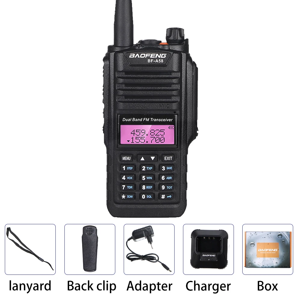 Baofeng BF-A58 Walkie Talkie IP67 Водонепроницаемый Telsiz 10 км двухстороннее радио Comunicador Baofeng UV-9R плюс двухдиапазонное Любительское радио - Цвет: 1pcs with box