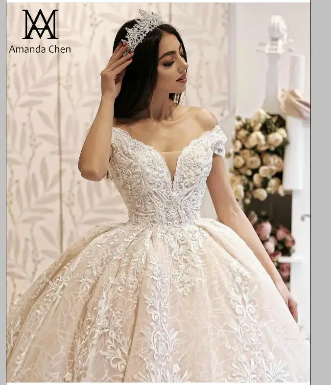 Robe mariage femme длинное кружевное свадебное платье с длинным шлейфом