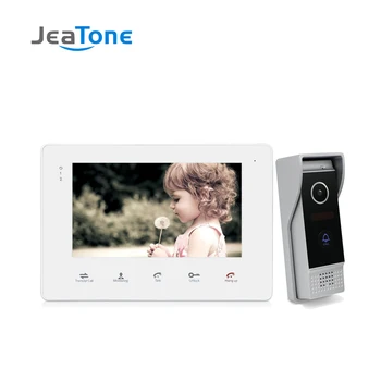 

JeaTone 7 Inch Video Door Phone Intercom System White Video Door Entry Panel Intercoms for Private Home Call Panel