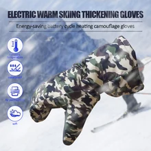 Зимние сухие батареи электрические теплые лыжные камуфляжные перчатки утолщение мотоцикл путешествия энергосберегающие теплые перчатки