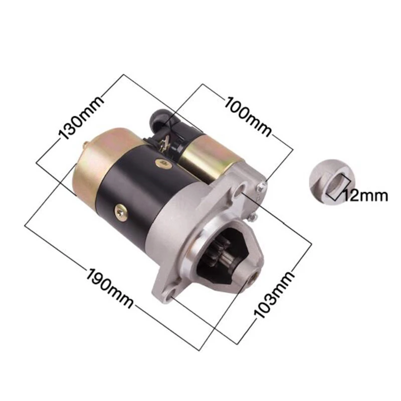 QD114A двигатель стартера 12V 0.8KW Медь используется на 170F 178F 186F мотор стартера двигателя генератора Запчасти
