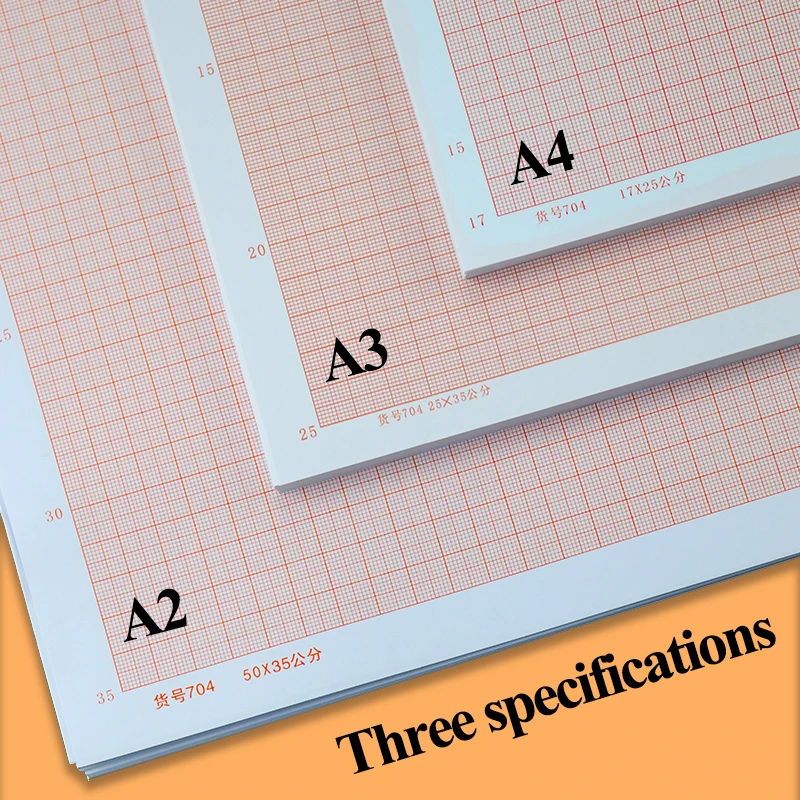 Standard Coordinate Paper A4/A3/A2 Grid Paper Plaid Drawing Paper Manuscript Drafting K-line Calculation Graph Logarithmic Paper