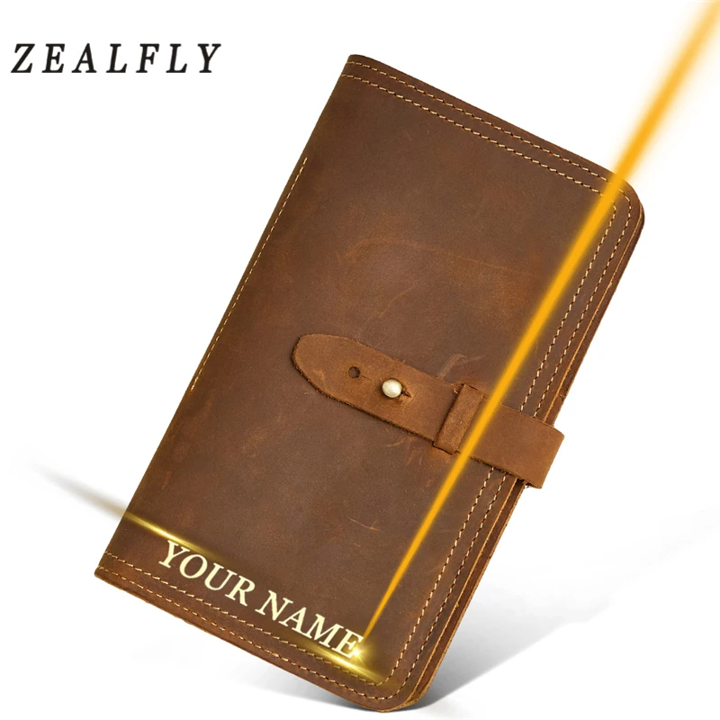 

Engraved Name Men Hasp Clutch Long Wallet Genuine Leather Purses Passport Coin Purse ID Bank Card Holder Male Wallets Money Bag