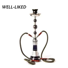 Средний размер двойной шланг стеклянный кальян дорожная трубка для кальяна набор Chichas с наргиле керамическая чаша для угля щипцы барные аксессуары