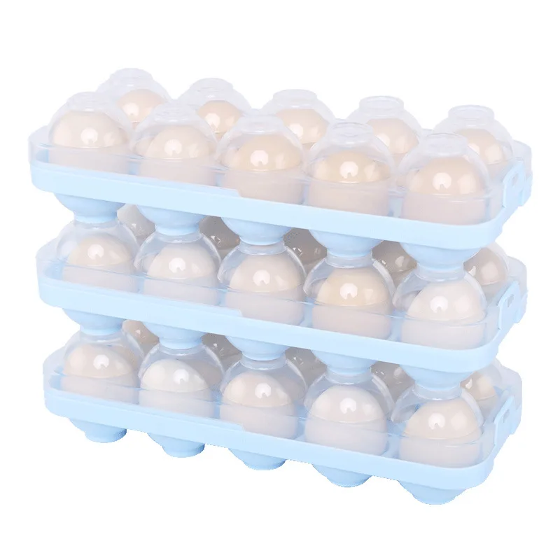 

Kitchen 20 Grid Eggs Fresh Storage Box Refrigerator Protective Carriage Cartons Storage Organizer Plastic Box Bead Containers