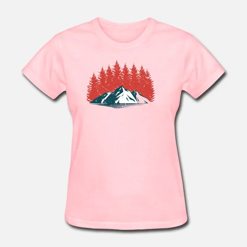 Women-Pink Дизайн Bushcraft футболка походная рубашка футболка мужской женский костюм с вырезом-лодочкой футболка мужская размер Xxxl 4xl 5xl уличная футболка - Цвет: Women-Pink