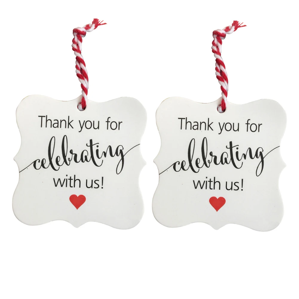  100Pcs/Set Kraft Paper Hanging Tags with Jute Rope Wedding Invite Card DIY Decor - 4.00006E+12