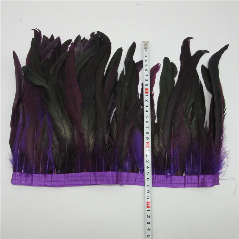 

25-30CM Purple Chicken Tail Feathers Trim 10-12 Inch 25-30CM Rooster Feather Fringe Accessories Skirt Craft DIY Wedding Party