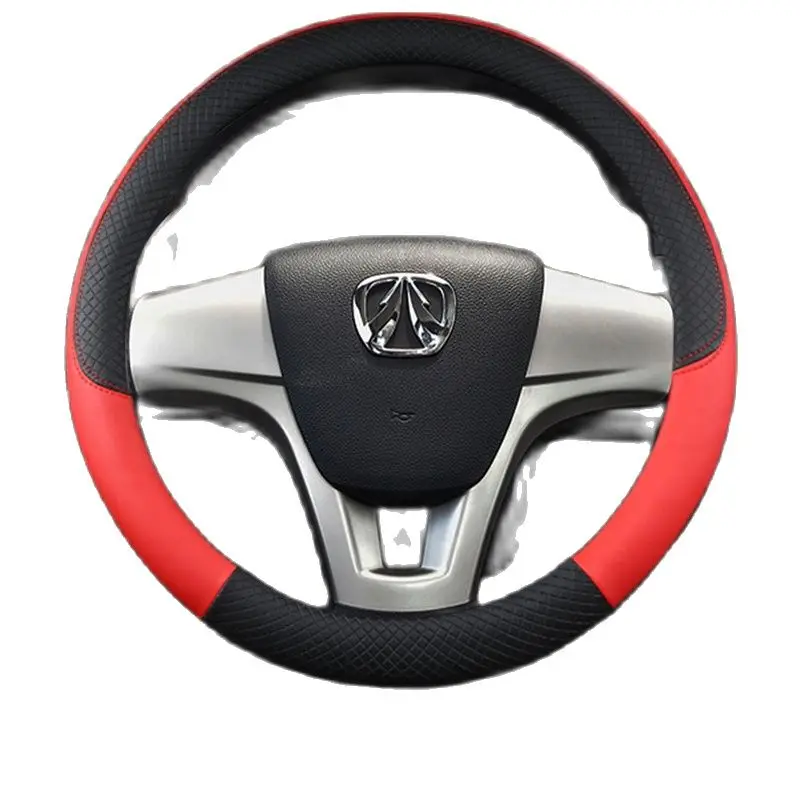 

Universal Leather Steering-wheel Cover Auto Steering Wrap Anti-wear 38cm/15in Auto Accessories For mazda 6 Bk C5 W203 Wheel Cove