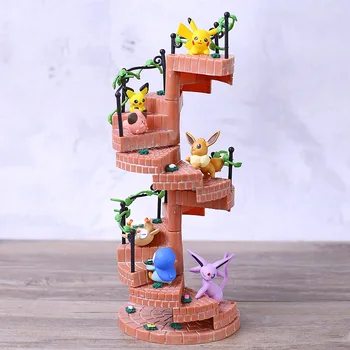 

Anime Cartoon Monsters's Steps Espeon Rowlet Piplup Pichu Eevee Mini PVC Figures Toys Dolls Gift 6pcs/set