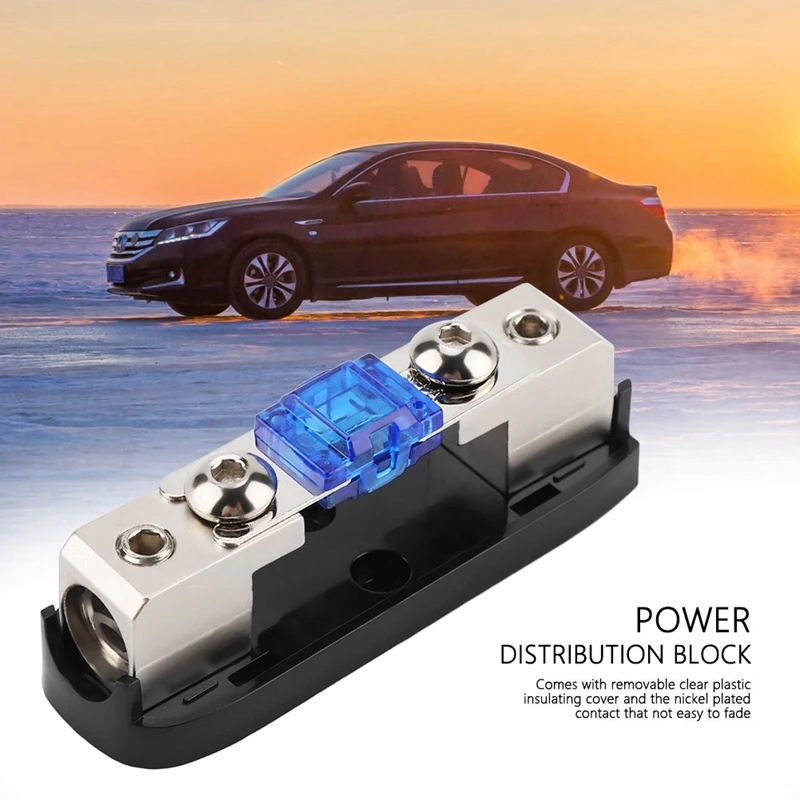 Car Stereo Fuse Holder, Auto Agu Audio Fuse Box Power Distribution Block 4Ga In 4Ga Out,Single way