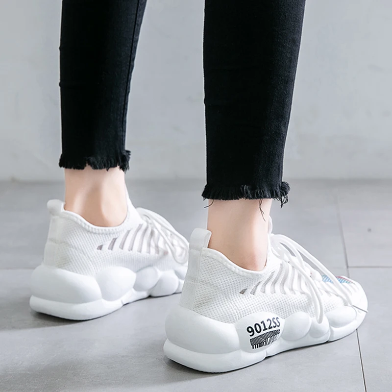 Женские дышащие кроссовки на платформе; цвет розовый, черный, белый ...