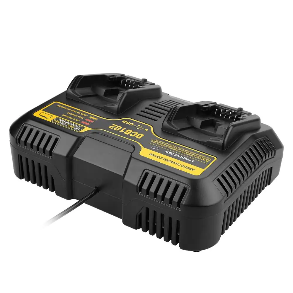 

Replacement Charger For Dewalt DCB105 DCB101 DCB102,DCB200,DCB201 12V-20V Max Li-ion Battery Fast Charging with Dual USB port
