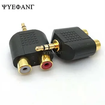

1PCS 3.5mm To RCA Lotus Plug Female Y Connector Double RCA Socket