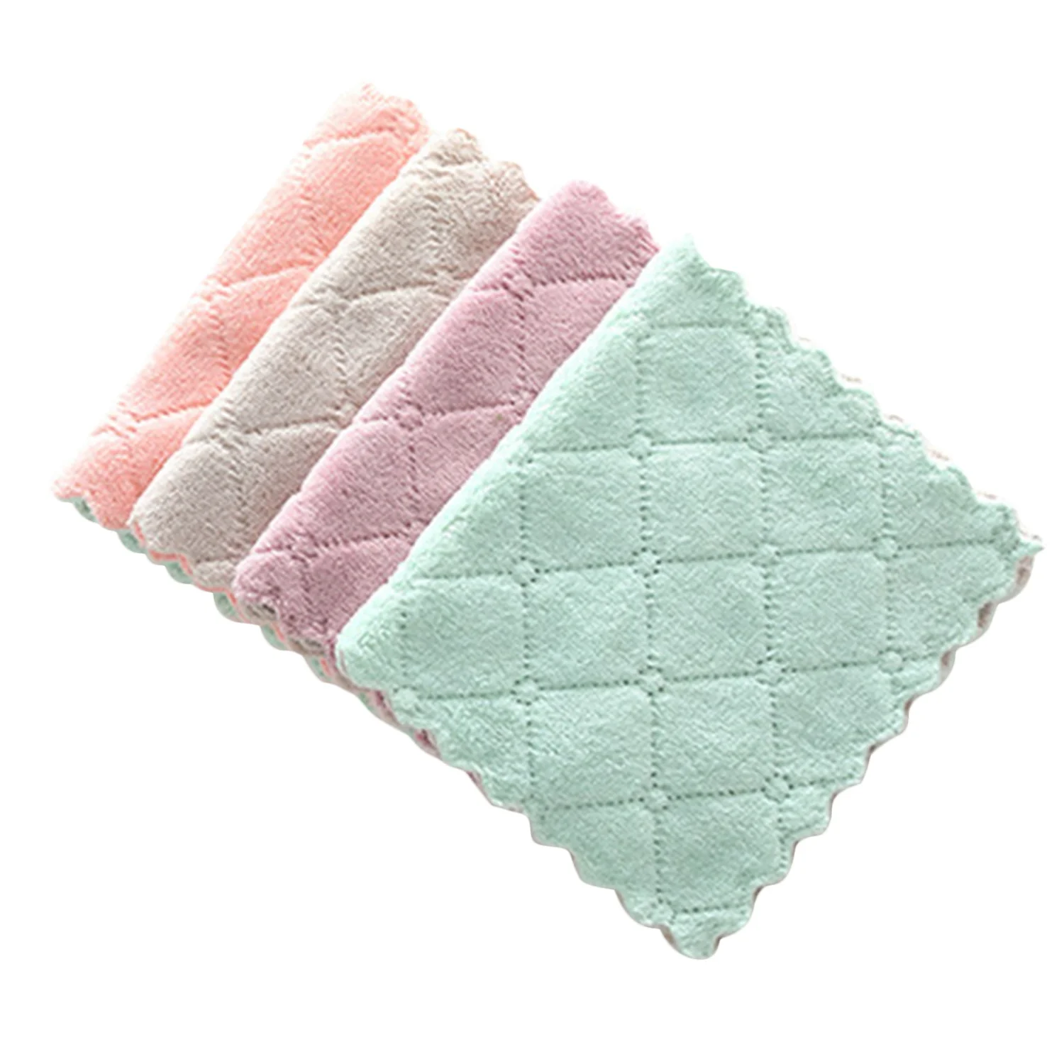 10Pc Super Absorbent Microfiber Kitchen Dish Cloth High-Efficiency Tableware Household Cleaning Towel Kichen Tools Gadgets Rando