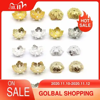 

90 to 100pcs Silver Plated zinc Alloy Flower Bead Caps End Beads Caps Charms For Jewelry Making(yiwu)15mm,hole is 1.5mm