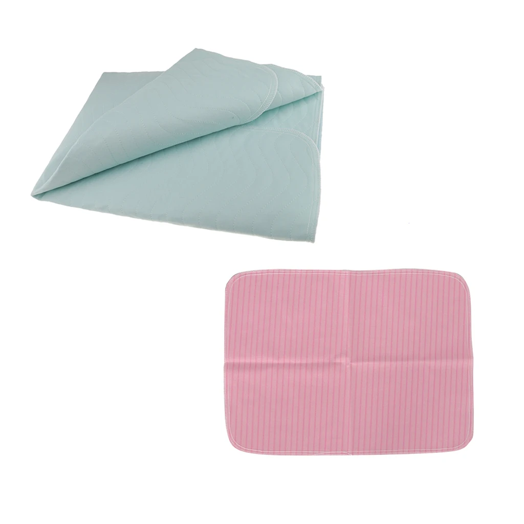 2pcs Waterproof Incontinence Bed Pads Reusable Baby Bassinet Bedding Mattress Pads Absorbency Changing Mat Nursing Sheets