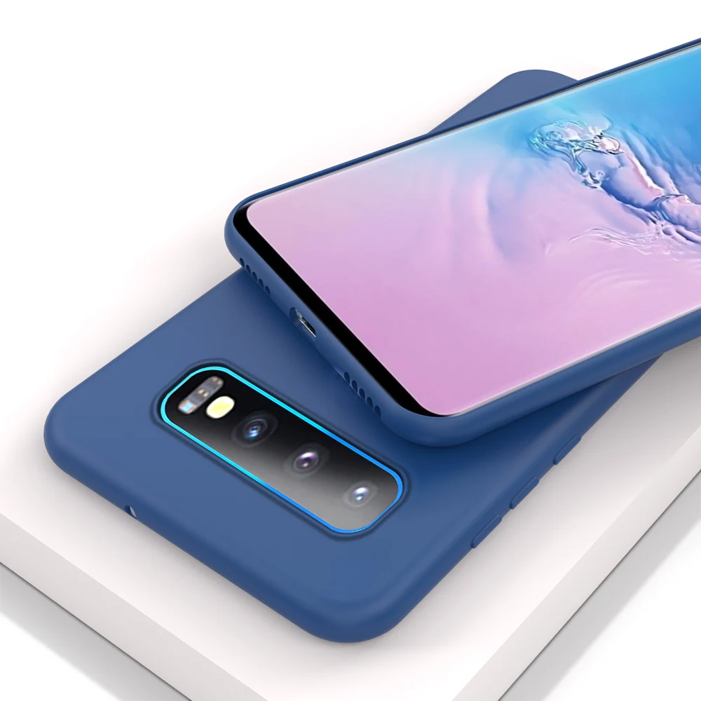 Синий Ультратонкий силиконовый чехол для SAMSUNG Galaxy S10 S9 S8 S11 Plus S10e S11e Note 8 9 10 5G чехол - Цвет: Синий