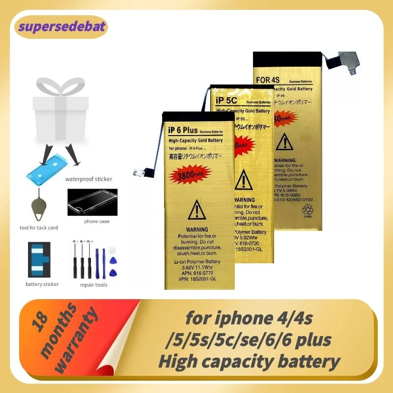 

Supersedeba Bateria for Iphone 5s Batterie for Iphone 6 for Iphone 4 4s 5 5s 5c Se 6 6 Plus Bateria Phones Phone Repair Tools