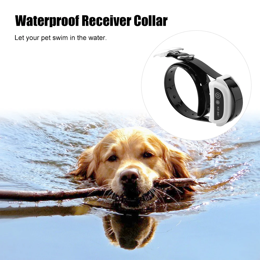 Беспроводная дистанционная система ограждения для собак электронное устройство-ограждение водонепроницаемый ошейник для дрессировки собак Электрический шок 0-100 уровней KD-661