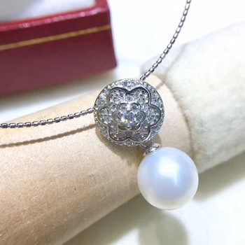 

925 Sterling Silver Pendant Base Settings Findings Mountings Girl's Parts for Oyster Edison Pearl Coral Jade Beads Stones