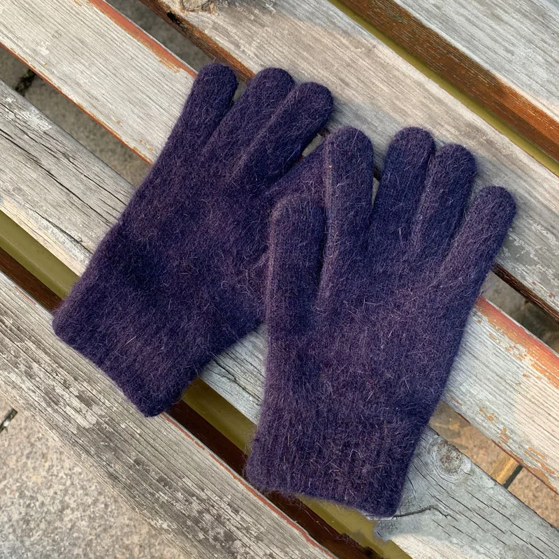 Женские зимние перчатки, милые плюшевые теплые перчатки для верховой езды, женские перчатки, женские зимние перчатки, зимние перчатки для женщин - Цвет: Тёмно-синий