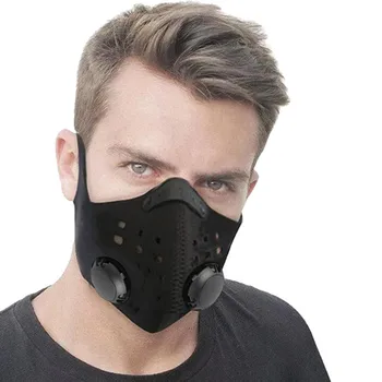 

Black Mouth Mask Unisex Cotton Reusable Breathable Windproof Face Mask Washable Respirator Valve Protective Mouth Mask Mondkapje
