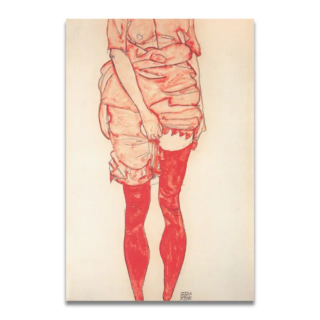 Холст с аэрографией постеры и плакаты на стену Egon Schiele цвет тела делимитация эскиз фигуры для гостиной домашний декор - Цвет: Nordic 05 HE3403