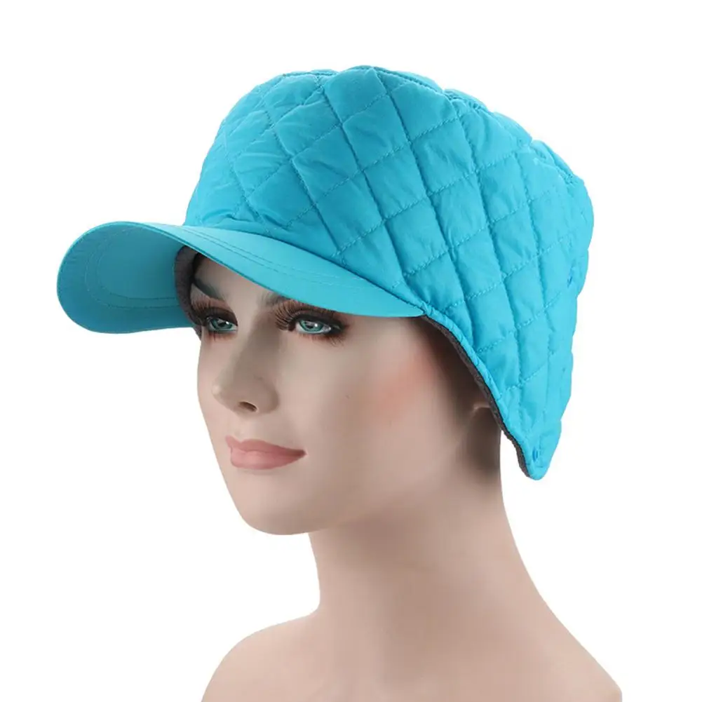 Kuulee Men/Women Fleeced Blackyak Hat Solid Color Warm Peaked Hat Cap Autumn Winter Hats High Quality Cotton Boy Cap - Цвет: sky blue