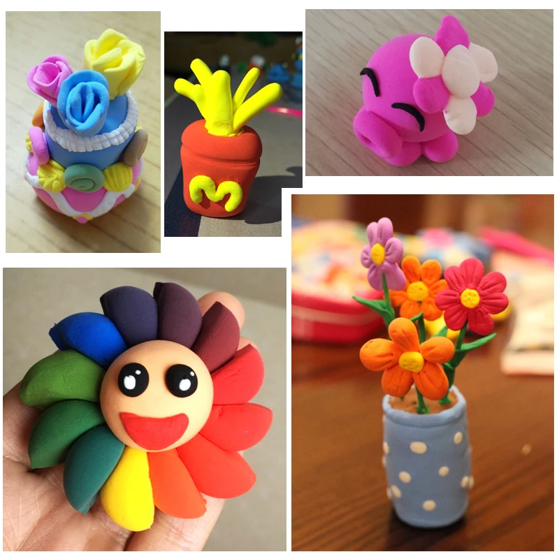 12/24/36 шт./лот Slime безопасный нетоксичный эластичная полимерная Playdough воздушная сушка литья инструмент «сделай сам»; мягкие Пластилин полимерной глины