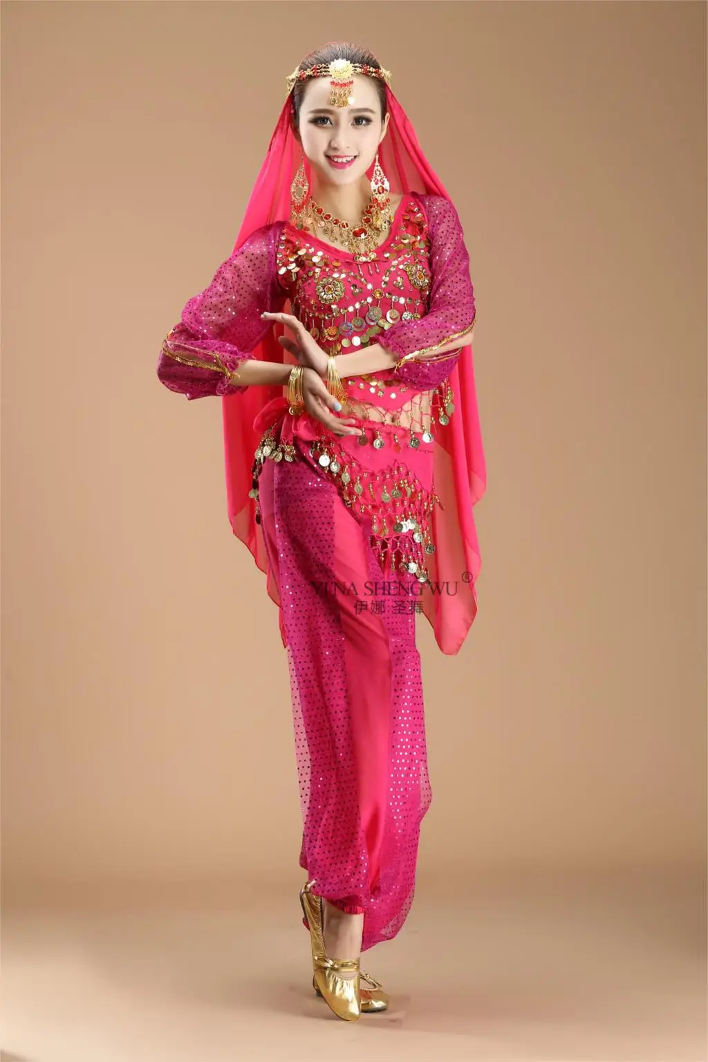 Women Belly Dance professional Indian Oriental bellydance Bollywood costume set costumes ladies Sari Dancing Performance Stage