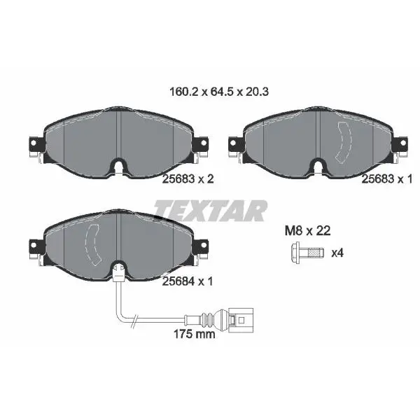 Колодки дисковые передние A3, VW Golf VII 1.2TSI-1.8TFSI/2.0TDI