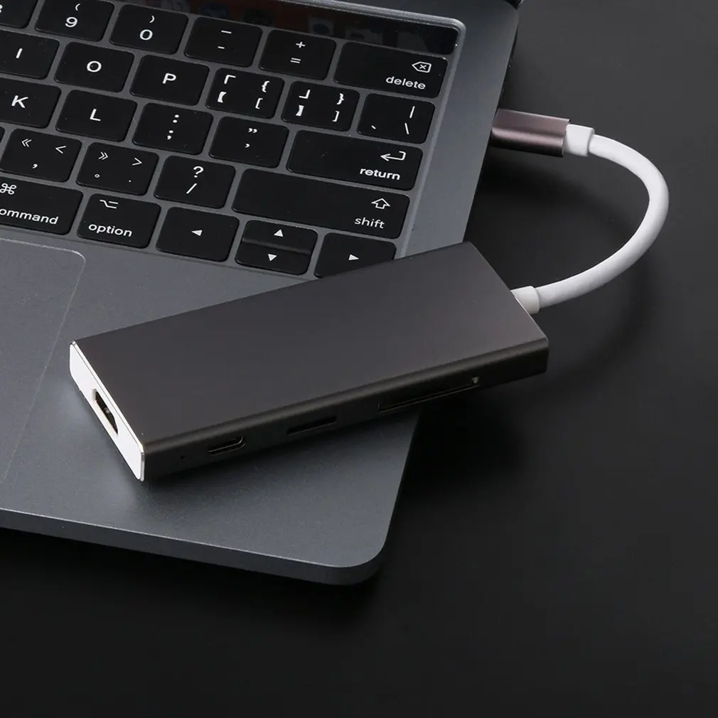 7 в 1 USB 3,0 концентратор USB 3,1 type C 4K HDMI безопасная цифровая карта TF кардридер type C PD зарядный адаптер для MacBook Air Pro