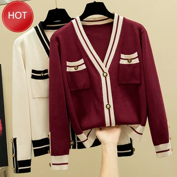 

Women Cardigan Sweater Fashion Knitted Outwear Coat V Neck Open Cardigans Casual Female Sweater Top Spring Autumn
