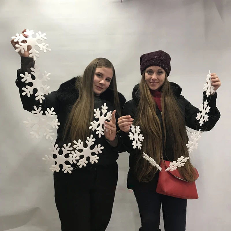 DIY foam Fake Snowflakes Christmas ornaments winter snow decoration Home Christmas Party New Year Xmas Tree Pendants Hanging Decoration Window Decoration 1 Pack