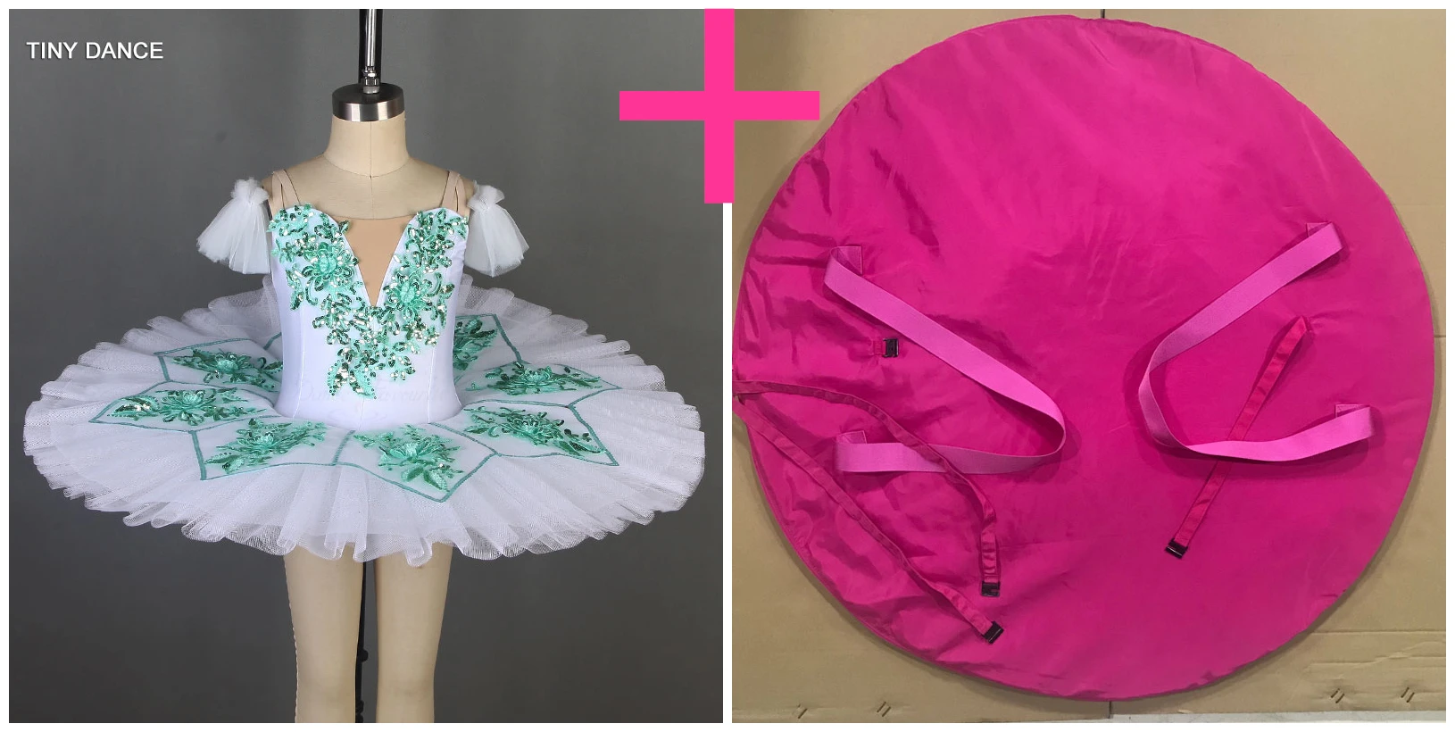 tutu and pink bag Белая профессиональная плиссированная балетная пачка костюм для детей и взрослых танцевальные костюмы балетное танцевальное платье-пачка BLL067 - Цвет: tutu and pink bag