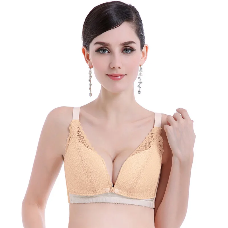 nursing bra Women No Steel Ring Bra Maternity Intimate Breastfeed Button Strip Lactation Bra sujetador lactancia #4AA8 (3)