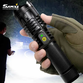 

New Real XHP50/70 Rechargeable LED Flashlight 70mm Lamp beads Power Brightness Tactical Flashlight USB Torch Lantern For Camping